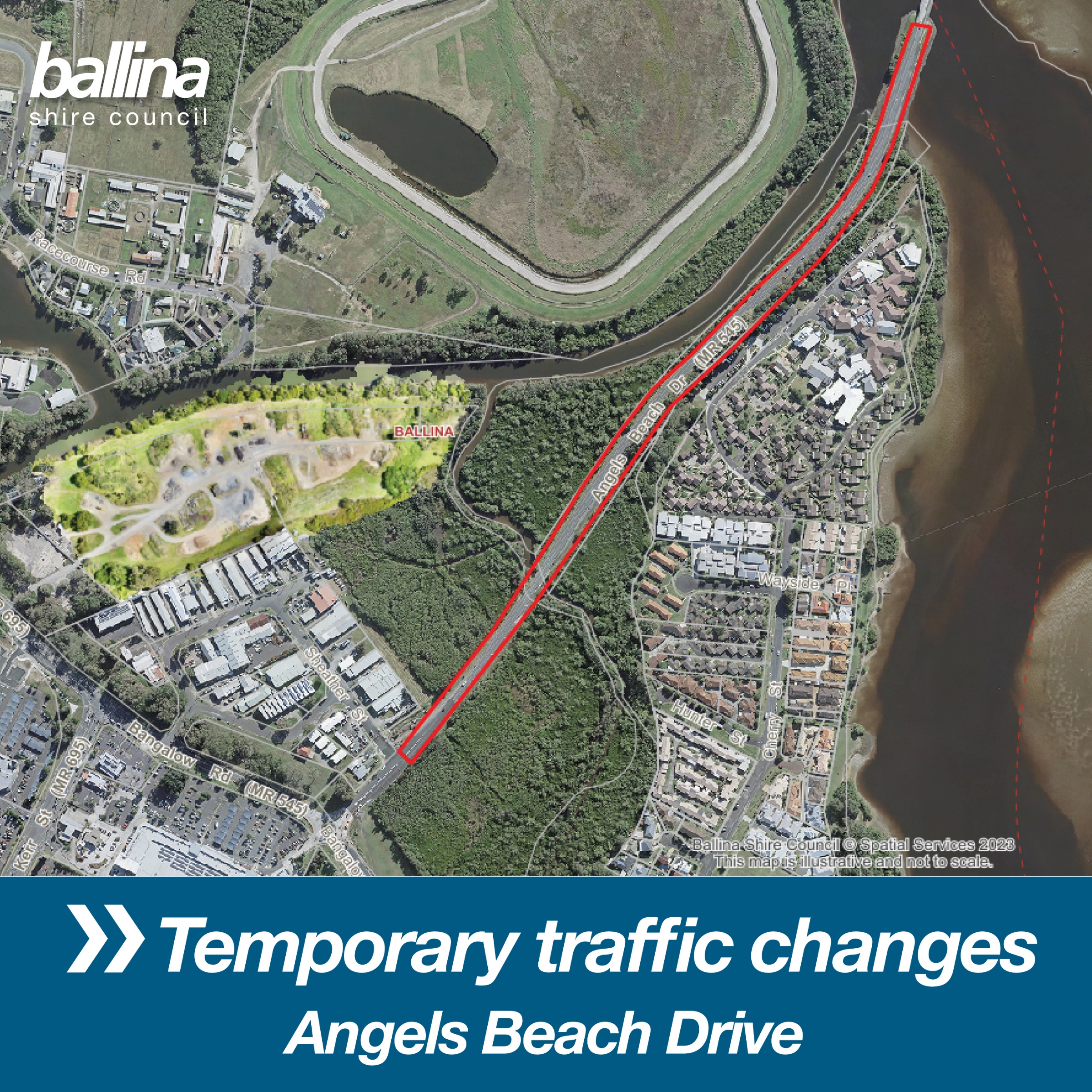 Temporary traffic changes for Angels Beach Drive