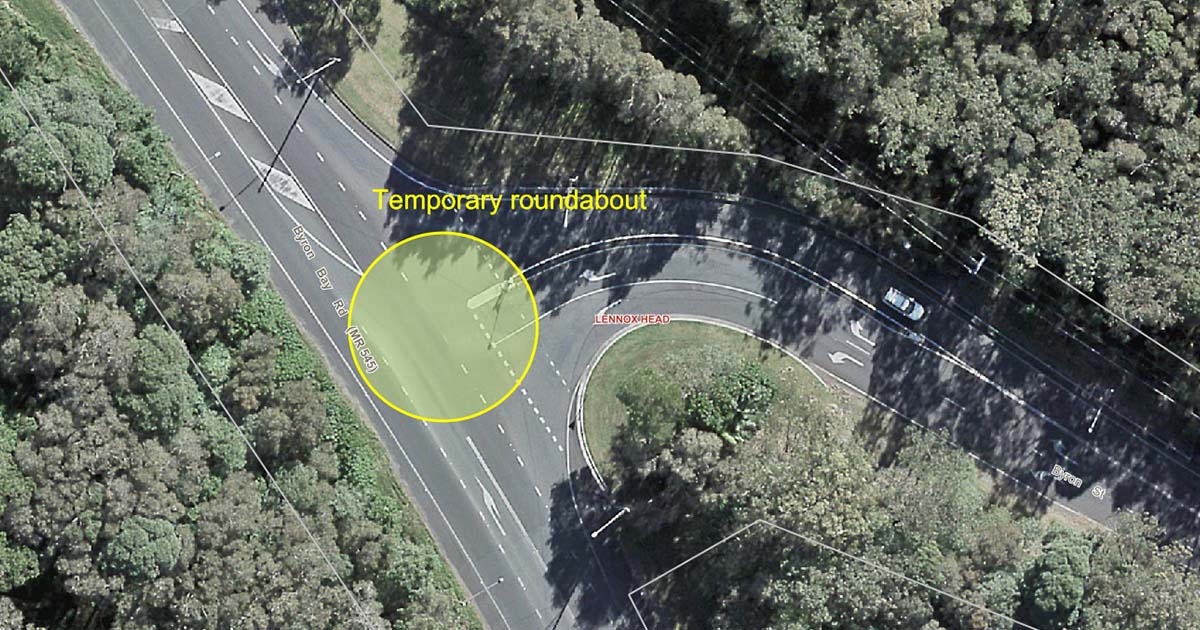 Temporary roundabout to assist traffic flow during next stage of Lennox Village upgrade