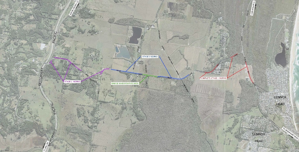 Ross Lane safer roads grant stages map