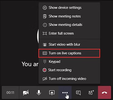 Turn on live caption