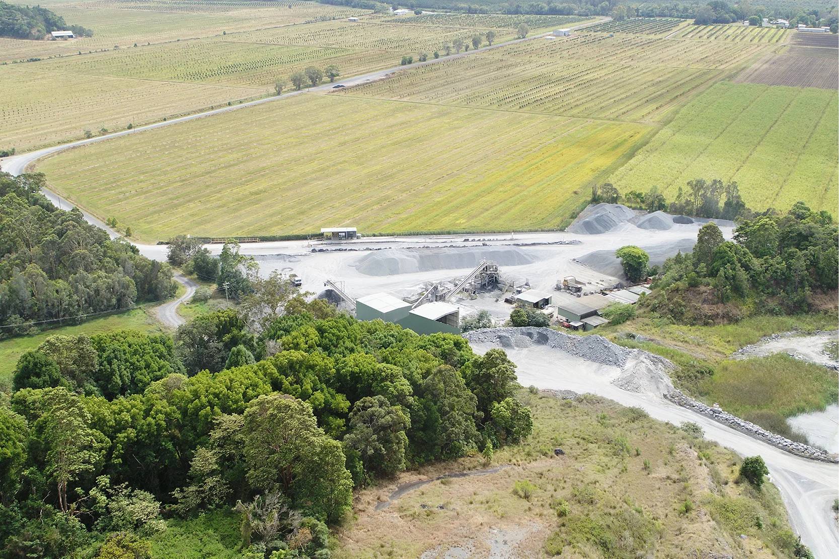 Aerial view of Holcim Quarry