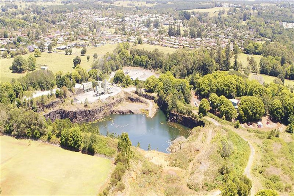 Aerial view of Tuckombil Quarry