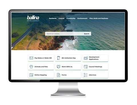 Ballina Shire Council website 2025 screenshot